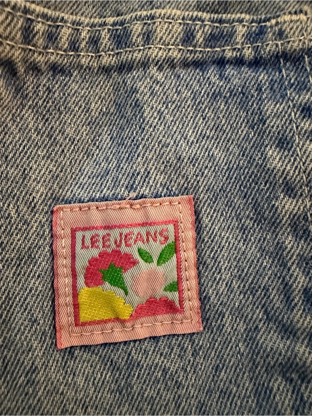 Vintage LEE JEANS Light Wash Button-Front Denim Pinafore Dress 6x